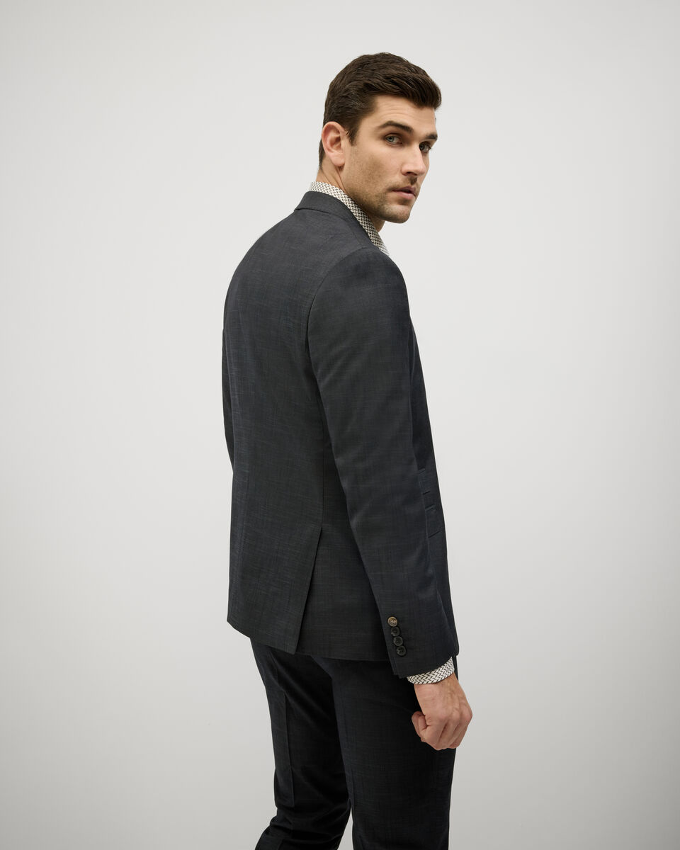 Single Breasted Textured Tailored Jacket, Charcoal, hi-res